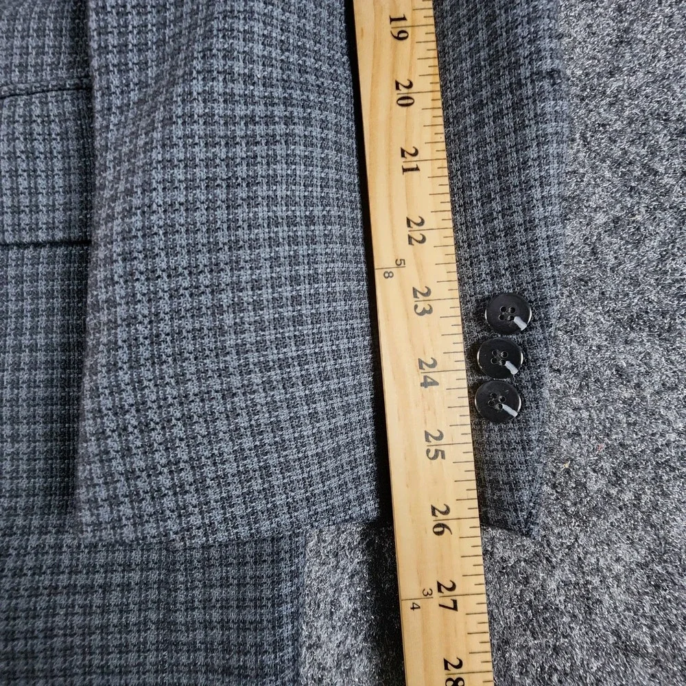 Dario di Napoli Gray Houndstooth Tweed 100% Wool Blazer‎ Sport Coat Jacket 46L